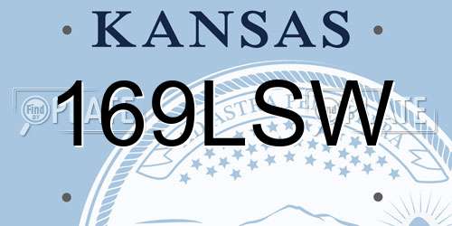 169LSW Kansas License Plate