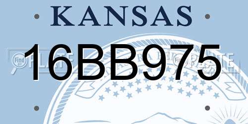 16BB975 Kansas License Plate