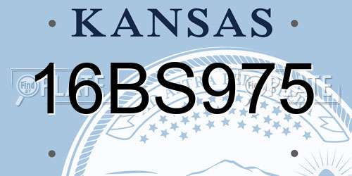 16BS975 Kansas License Plate