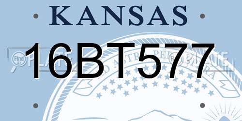 16BT577 Kansas License Plate