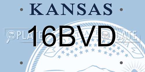 16BVD Kansas License Plate