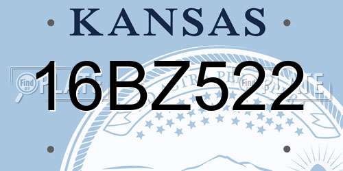16BZ522 Kansas License Plate