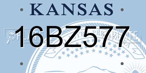 16BZ577 Kansas License Plate