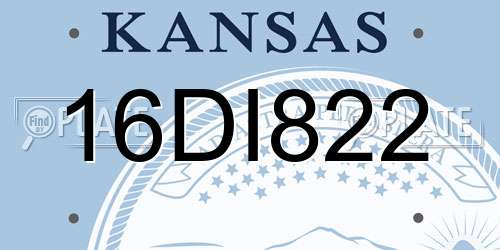 16DI822 Kansas License Plate