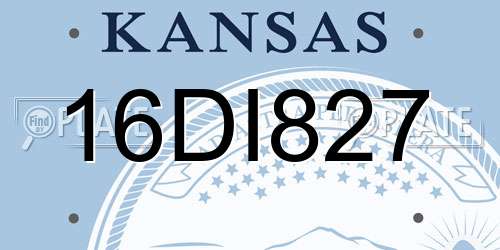 16DI827 Kansas License Plate