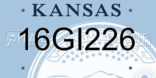 16GI226 Kansas License Plate