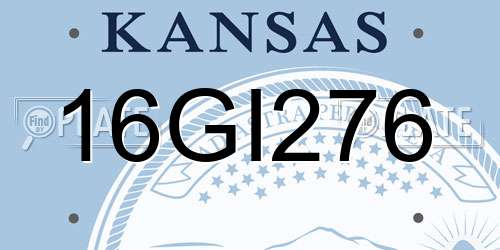 16GI276 Kansas License Plate
