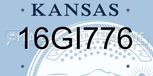 16GI776 Kansas License Plate