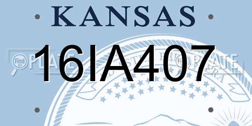 16IA407 Kansas License Plate