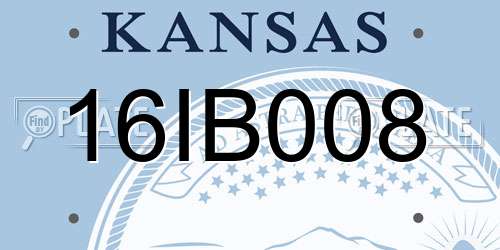 16IB008 Kansas License Plate