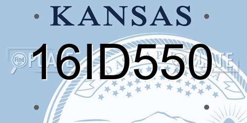 16ID550 Kansas License Plate