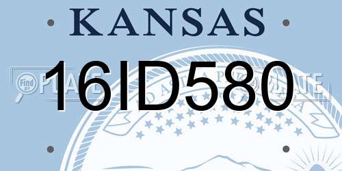 16ID580 Kansas License Plate