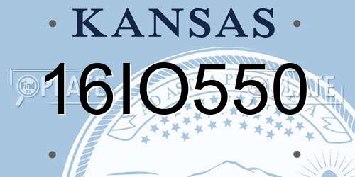 16IO550 Kansas License Plate
