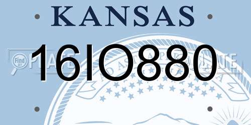 16IO880 Kansas License Plate