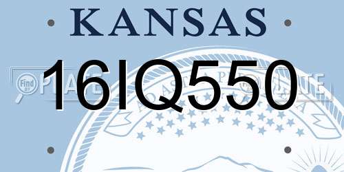 16IQ550 Kansas License Plate
