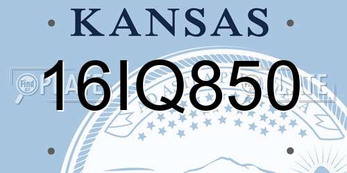 16IQ850 Kansas License Plate