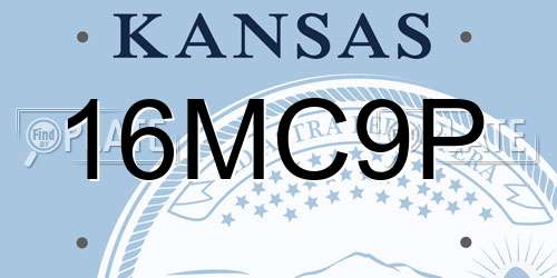 16MC9P Kansas License Plate