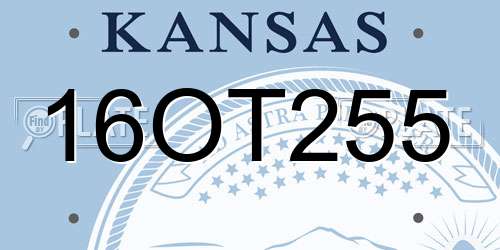 16OT255 Kansas License Plate