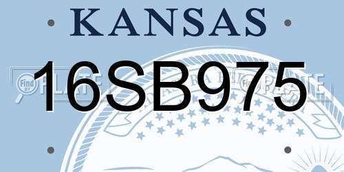 16SB975 Kansas License Plate