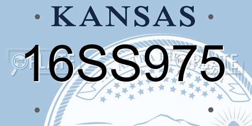 16SS975 Kansas License Plate