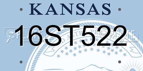 16ST522 Kansas License Plate