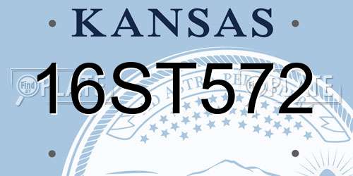 16ST572 Kansas License Plate