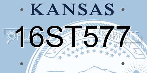 16ST577 Kansas License Plate