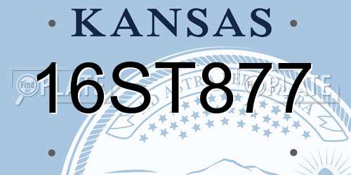 16ST877 Kansas License Plate