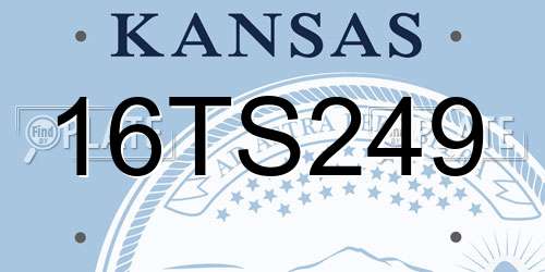 16TS249 Kansas License Plate