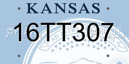 16TT307 Kansas License Plate