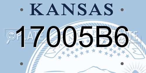 17005B6 Kansas License Plate