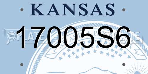17005S6 Kansas License Plate