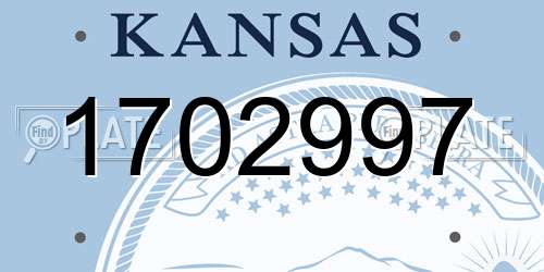 1702997 Kansas License Plate