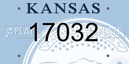 17032 Kansas License Plate