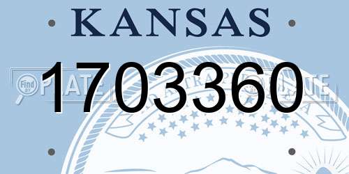 1703360 Kansas License Plate