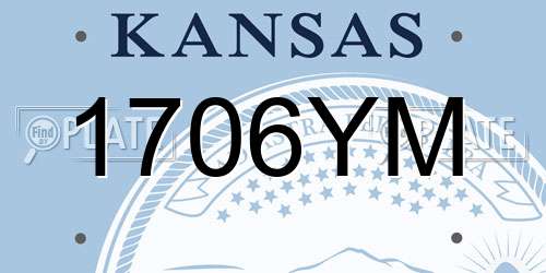 1706YM Kansas License Plate