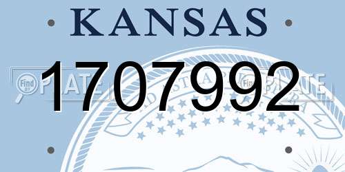 1707992 Kansas License Plate
