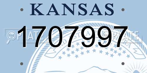 1707997 Kansas License Plate