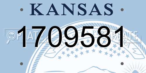 1709581 Kansas License Plate
