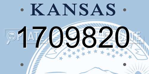 1709820 Kansas License Plate