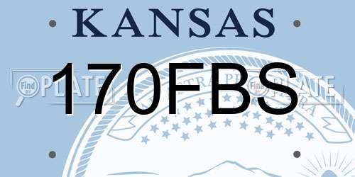 170FBS Kansas License Plate