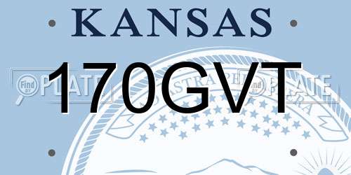 170GVT Kansas License Plate