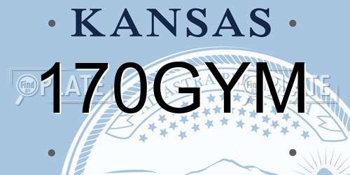170GYM Kansas License Plate