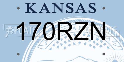 170RZN Kansas License Plate