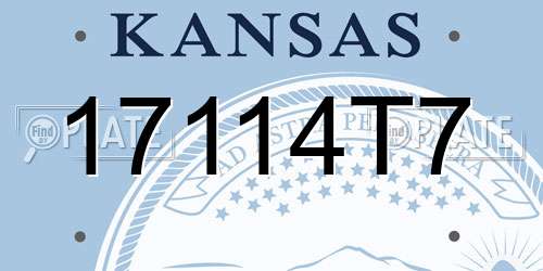 17114T7 Kansas License Plate