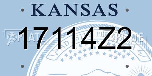 17114Z2 Kansas License Plate