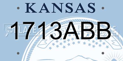 1713ABB Kansas License Plate
