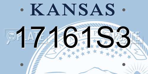 17161S3 Kansas License Plate
