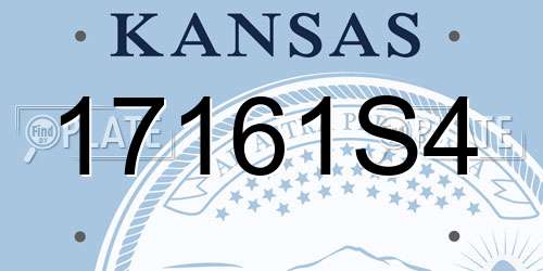 17161S4 Kansas License Plate