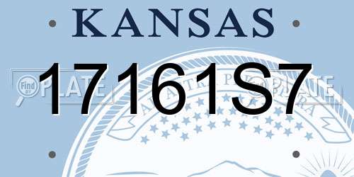 17161S7 Kansas License Plate